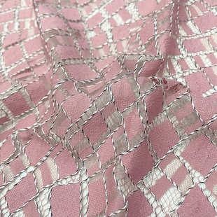 新款蕾丝蕾丝锦 批发不规则棉黑纱格几何面料现货布料秋冬菱形