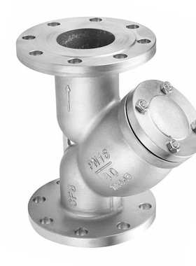 304不锈钢法兰Y型过滤器 GL41W-16P 6分DN25 40 50 65 80 100 125