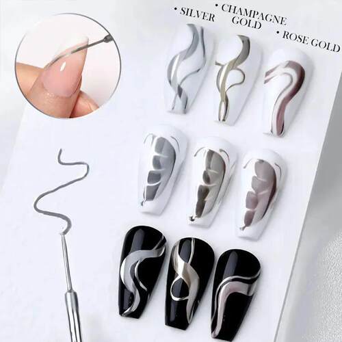 5/7/8ml Super-Bright Metallic Painting Liner Gel Polish Sil