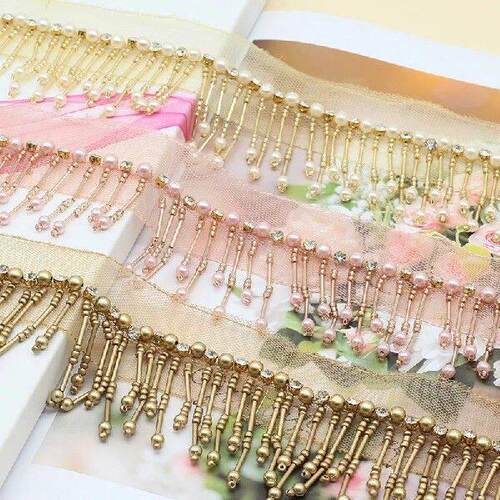 5 Yard Beaded Tassel Latin Dance Dress Decor Trim Fringe