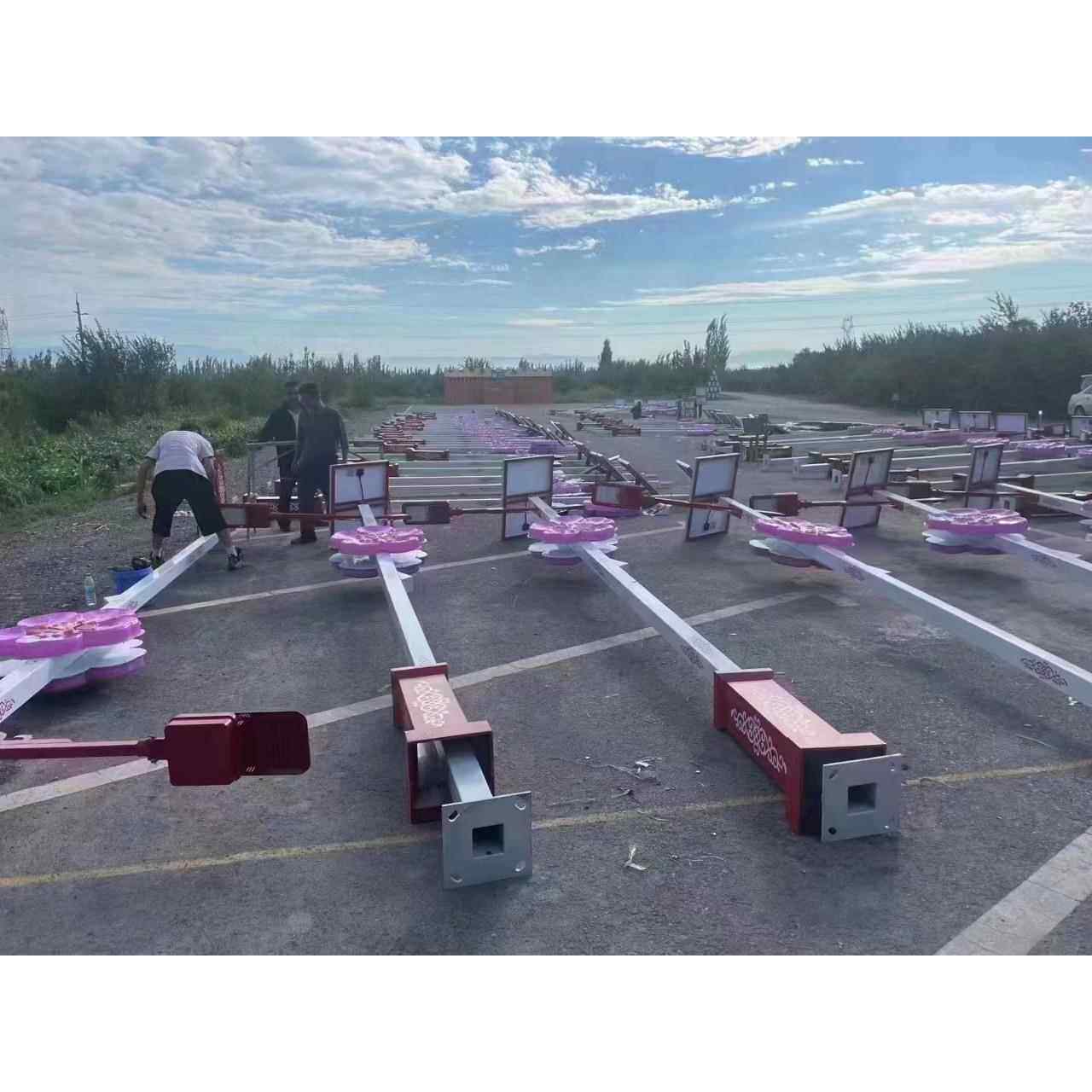 艾乐壹迪景区太阳能桃花景观灯6米异形非标庭院灯厂家市政