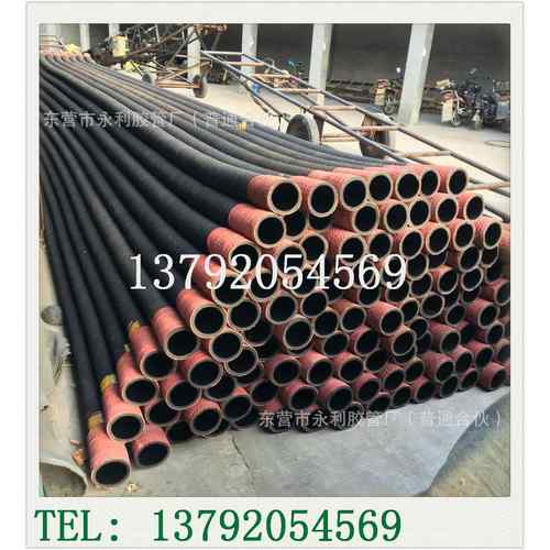 46寸出口南非红皮钢丝胶管100150mm加厚耐磨吸沙输水橡胶管