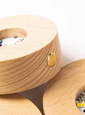 木质小夜灯水晶球底座灯diy充电款实木摆件底托圆形发光底座摆件