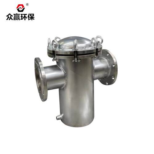 众赢环保法兰易清洗收集毛发管道过滤dn300篮式过滤器