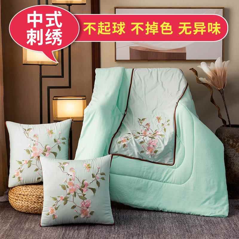 正品中国风抱枕被子两多能用内车一对折叠靠垫功办公室午睡空调被