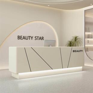 圆弧美容院收银台培训机构舞蹈房教育幼儿园公司前台接待台吧台