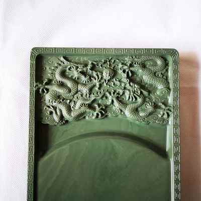 高档砚台花砚御堂通老坑8寸二砚龙化戏珠砚台文房书松法绘画磨墨