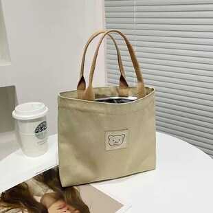 上班饭盒手提袋24新款士手拎包便当包号帆布包手提包