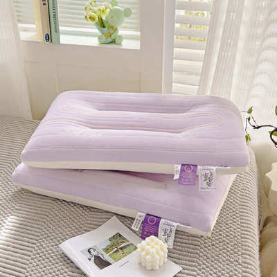 呵护薰衣草分区枕头定型单人紫色丝绒枕芯批发针织羽新款枕芯直播
