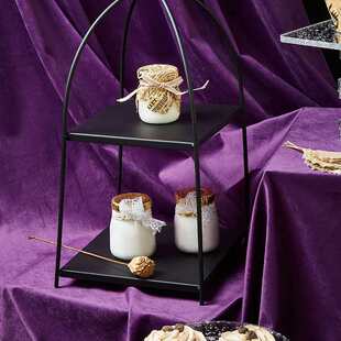 黑色亚克展示架托盘欧式摆件 水晶力架子高端甜品装饰 点心台婚礼