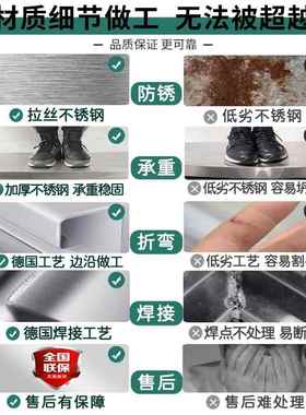 拉351904特厚焊接款不锈钢工厨作台房操作台专面用推门板橱柜切菜