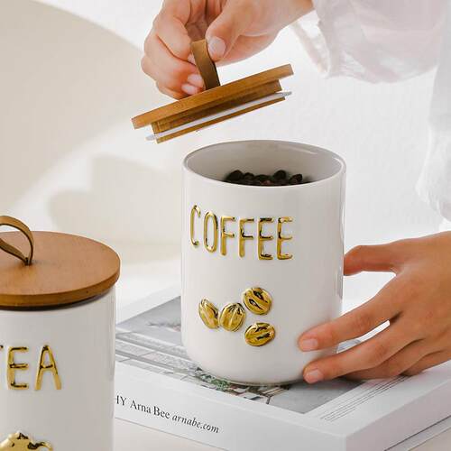 Gold English Handheld Sealed Can Coffee Tea Candy Bottle