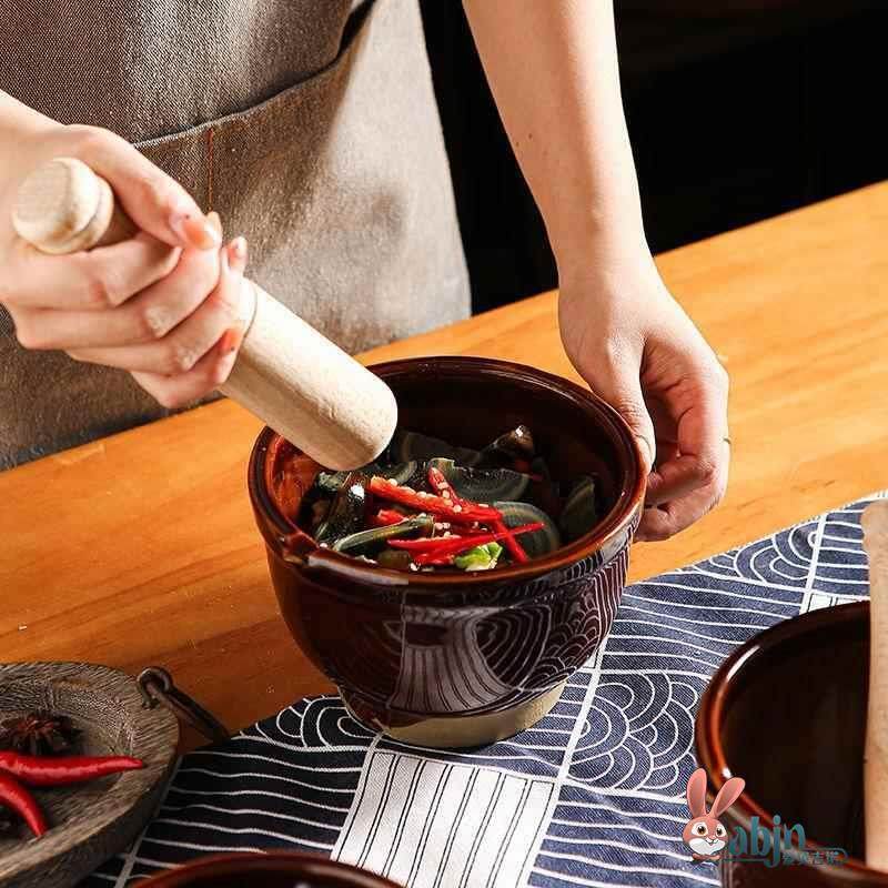 擂鉢家用捣辣椒罐老式擂皮蛋茄子擂菜鉢手动捣蒜臼研磨器猪脚饭鉢