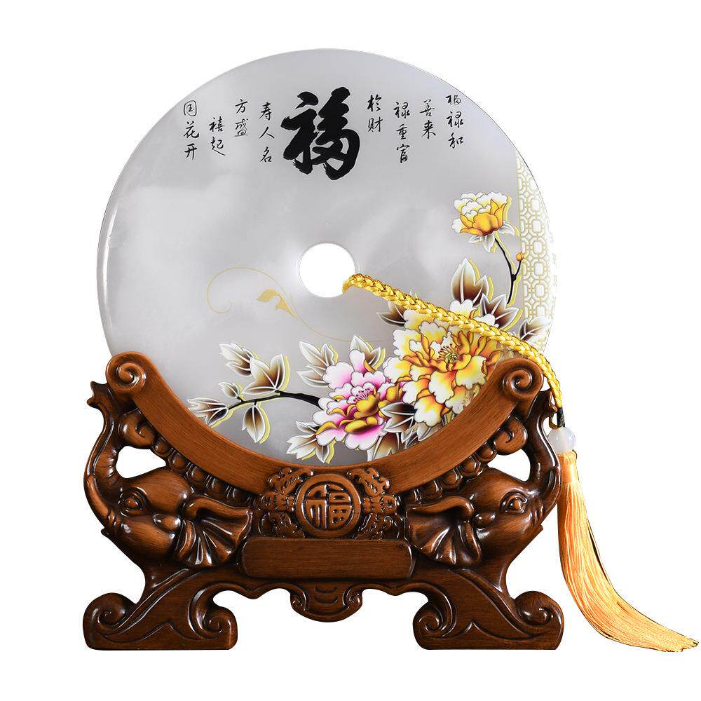 玉石平安扣吉象摆件乔迁礼物家居客厅玄关酒柜电视柜摆设工艺品
