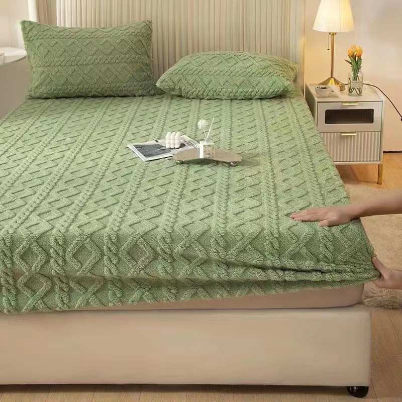 Warm Flannel Fitted Sheet Bedsheet Bed Mattress Cover single