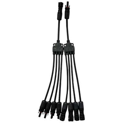 MC4光伏连接器太阳能板组件1500V MC4 Y型五通 1拖4 一出四并联器