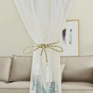 送伸缩杆防蚊门帘免打孔家用卧室门纱纱窗夏季大门刺绣蕾丝装饰帘