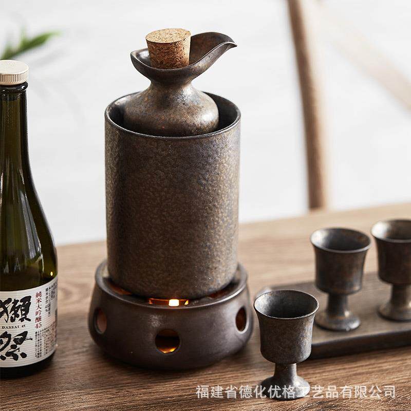 日式温酒器花雕酒黄酒温酒壶中式烫酒壶家用热酒器煮酒壶仿古酒具