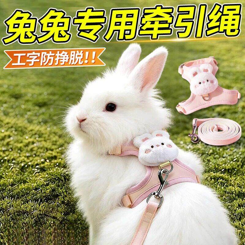 兔子牵引绳溜兔子专用防挣脱宠物小兔子侏儒兔外出牵兔绳溜兔神器