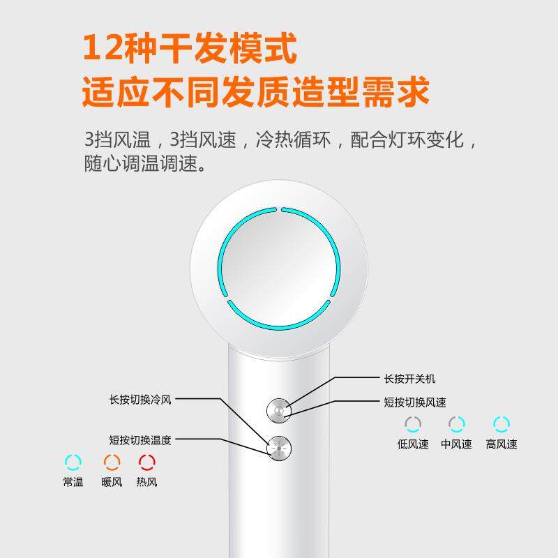 新款高速吹风机 负离子电吹风无刷恒温护发吹风筒 家用发廊大风力