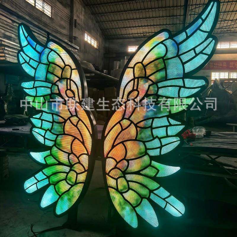 广场商场美陈大型蝴蝶装置摆件艺术创意景观灯炫彩灯罩文旅互动灯