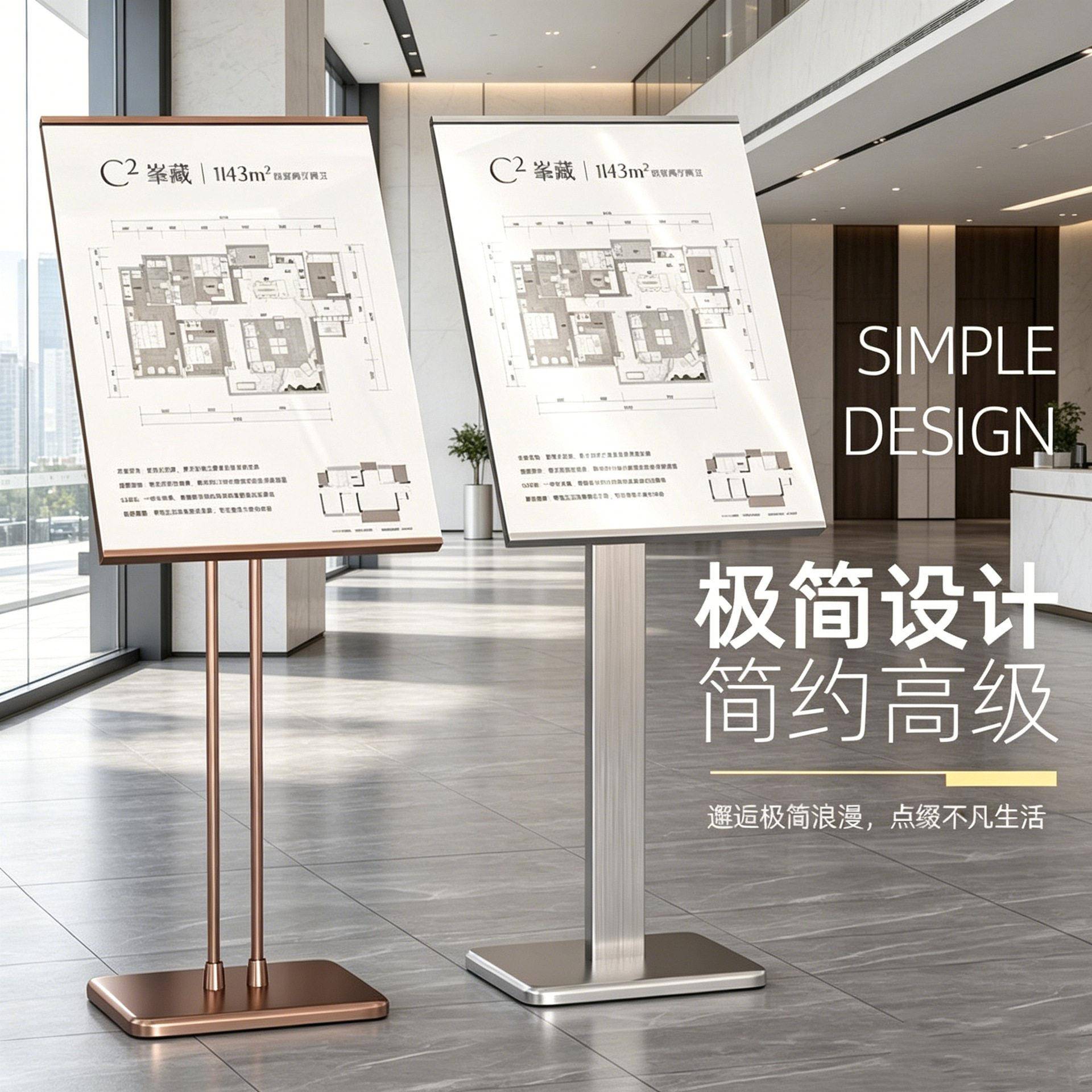 导视牌立牌展示牌指示牌水牌不锈钢立式户外广告牌海报架展架