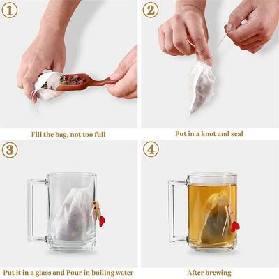 JJYY 100 Pcs Disposable Tea Bags Filter Bags for Tea Infuser