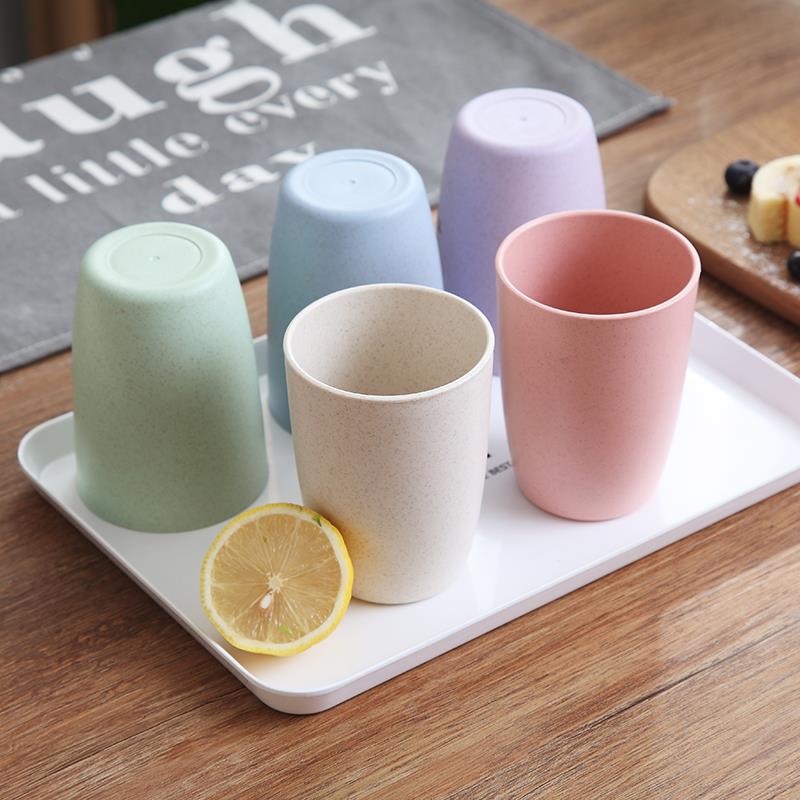 家用客厅喝水杯套装创意简约加厚塑料杯子防烫防摔随手水杯牛奶杯