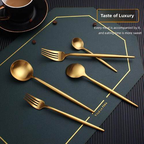 Gold Cutlery Set Stainless Steel Golden Knives Forks Spoons