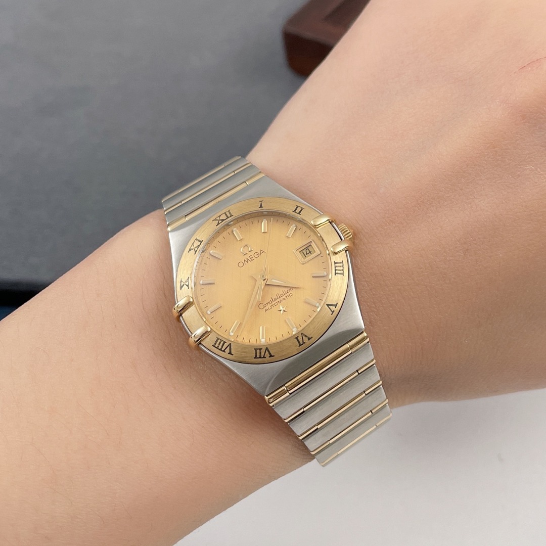 [9.5新]欧米茄星座系列18K黄金自动机械女表1292.10.00