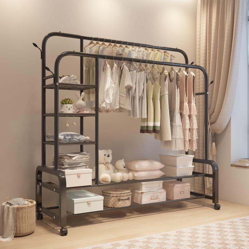 衣架落地立式晾衣架家用衣架衣帽架组装衣柜简易挂衣架置物架收纳