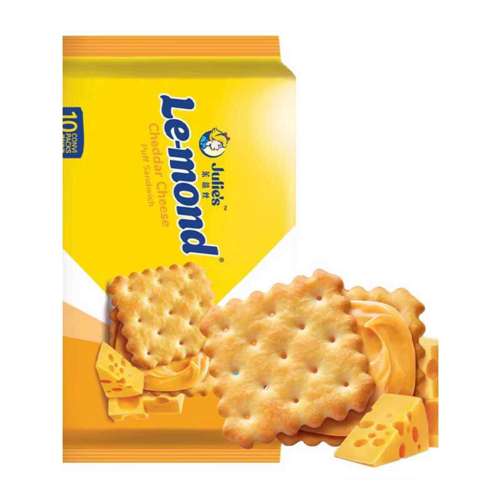 进口julies茱蒂丝雷蒙德芝士乳酪柠檬味夹心饼干休闲露营小零食