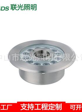 LED喷泉灯RGB水池灯12V24V七彩变色环形全不锈钢水底灯水下涌泉灯
