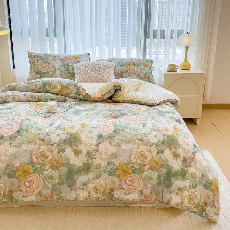 205新款印花2双层纱豆大豆冬被棉被被豆子被芯DSN被子绒四季通用