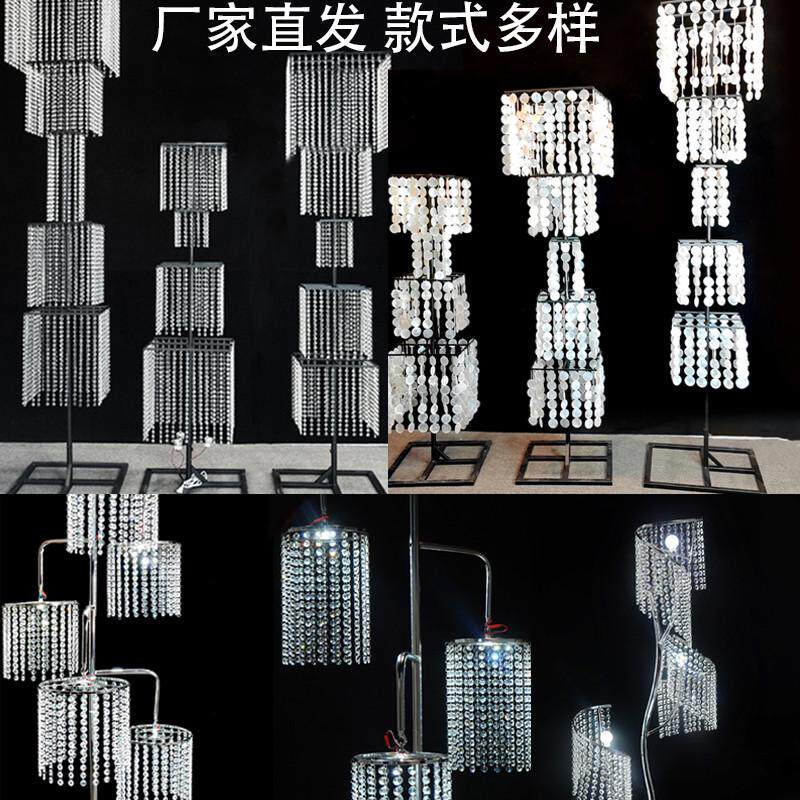 婚庆银色水晶冰条路引灯婚礼舞台摆件发光珠链欧式铁艺电镀道具