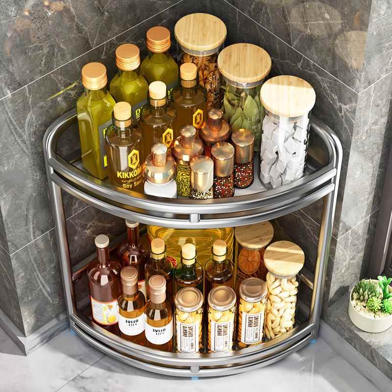 帅仕厨锈房台调料置架面不钢物三角放2192C不调料品墙角收纳架子