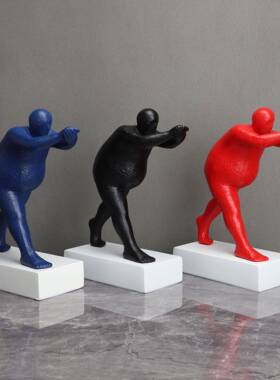 新中式树脂拍手人样板房电视柜卧室书房客厅餐厅桌面家居饰品摆件