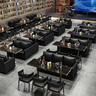酒吧清吧咖啡厅桌椅组合音乐酒馆餐吧西餐厅奶茶店餐饮卡座沙发