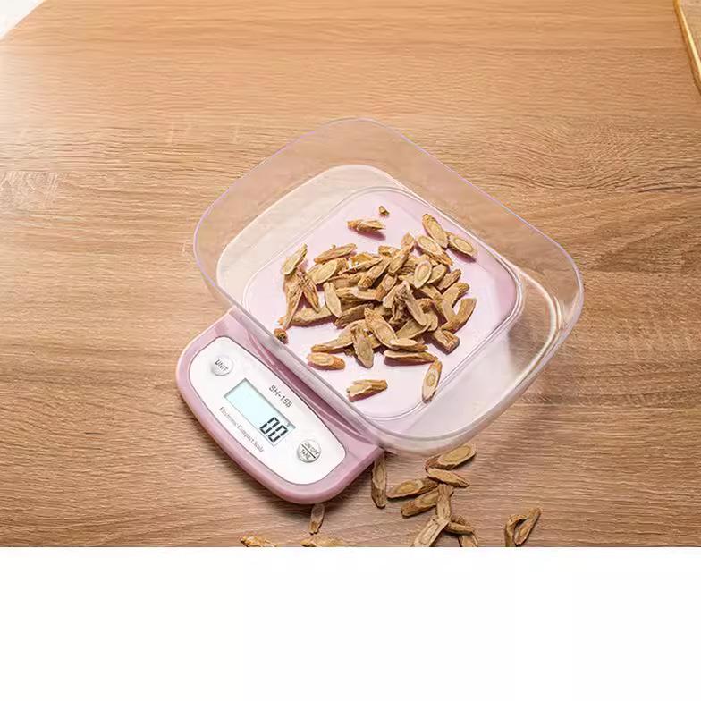 新款直销厨房电子秤 电子秤天平烘焙秤称量准确绿色粉色白色3公斤