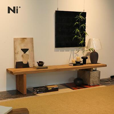 Ni+尼家侘寂风实木电视柜桌客厅中古风极简玄关台装饰原木风柜子