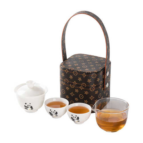 兰花便携式旅行茶具小套装户外泡茶壶陶瓷茶杯快客杯一壶四杯logo