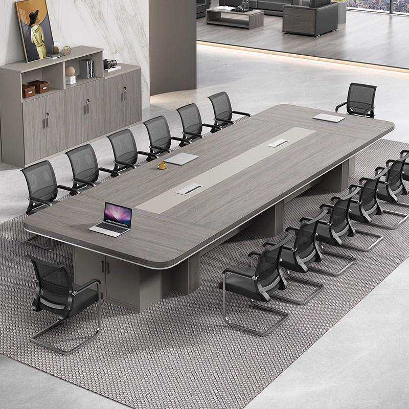 现代办公家具办公桌板式长方形大型会议桌长桌洽谈桌椅组合大尺寸