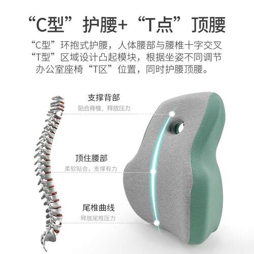 办公室护腰靠垫久坐不累座椅靠垫椅子腰垫靠枕慢回弹记忆棉靠背垫