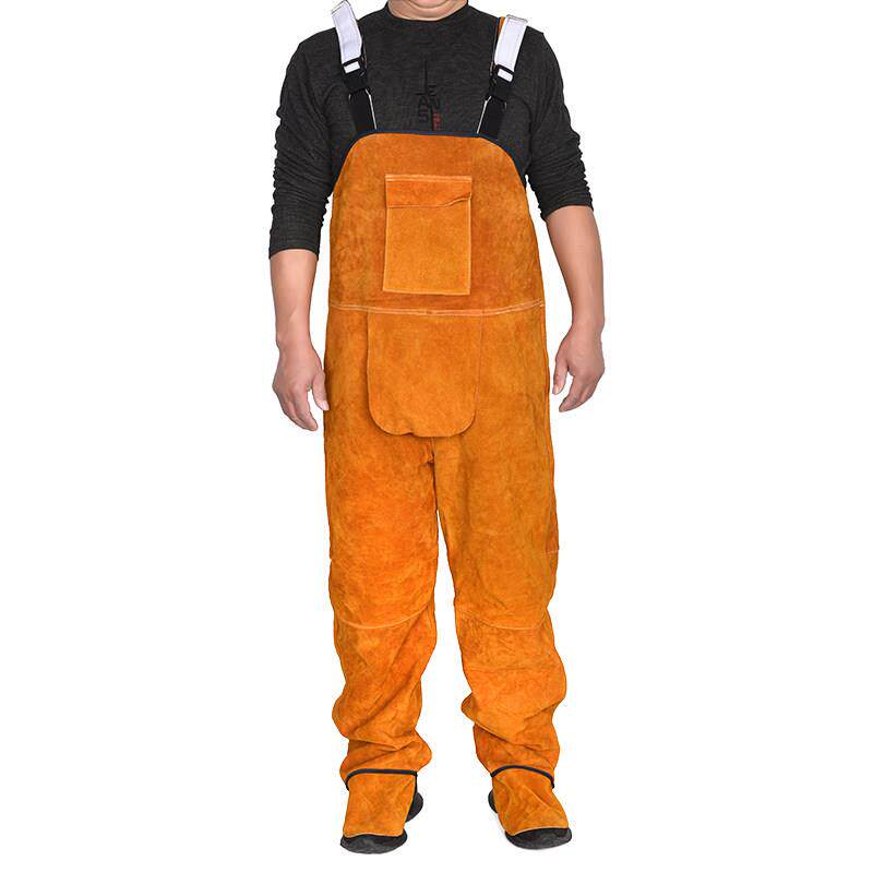 牛皮电焊服背带裤焊接皮裤焊工服烧焊工作服连体衣氩弧焊防护服