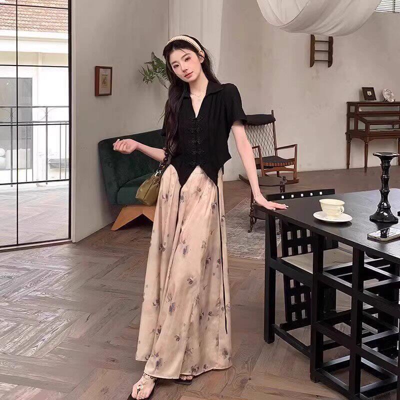 LILY MOST夏新款新中式国风套装女气质高级短袖禅意阔腿裤两件套