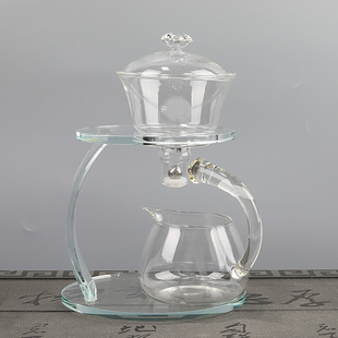 家用磁吸出水过滤茶壶茶杯配件泡茶器 懒人玻璃半自动茶具功夫套装