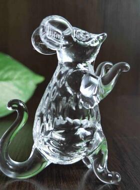 水晶十二生肖家居装饰品摆件鼠牛虎兔龙蛇马羊猴鸡狗猪全家福