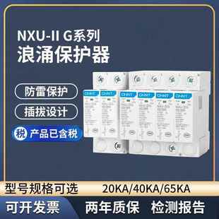 正泰NXU浪涌保护器防雷spd电涌家用2p避雷电源4p雷击后备保护器