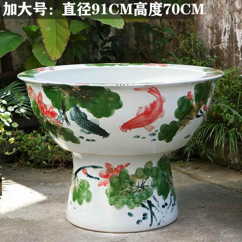 高档景德镇大瓷鱼缸落地荷花缸碗陶莲缸特大号乌龟睡缸莲水缸庭院