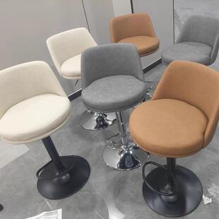 椅铁艺高脚 吧台椅升降转靠背吧台凳现简约旋轻吧617奢家用代时尚